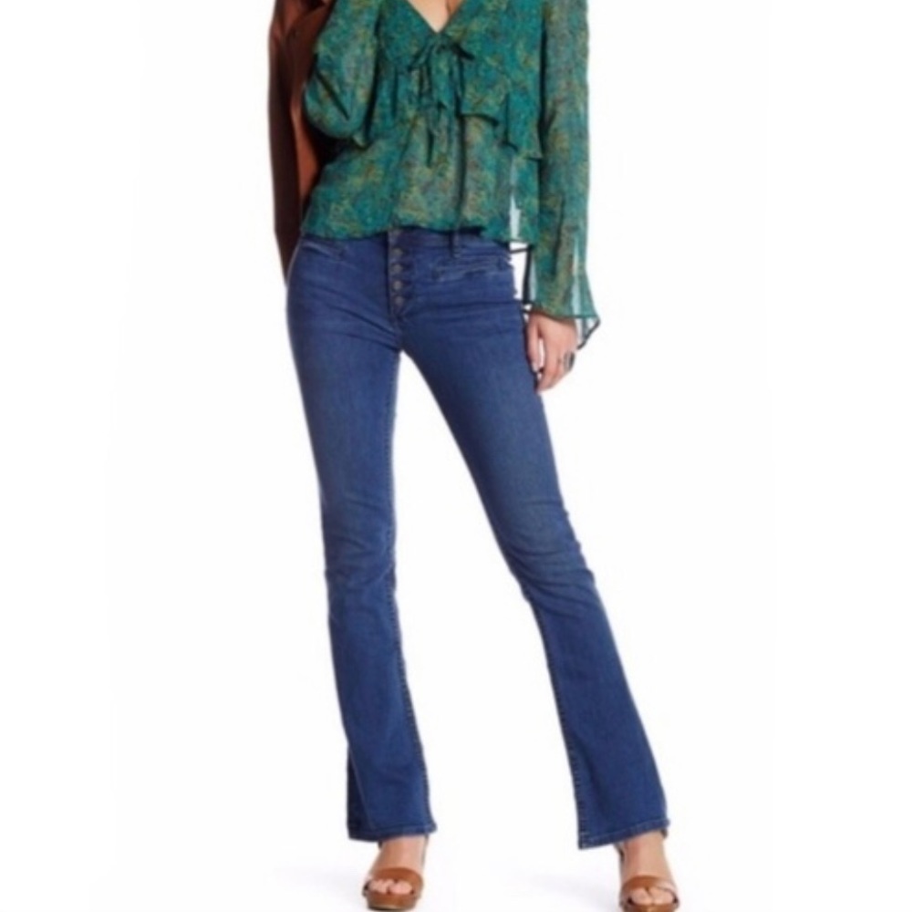 Free People High Waist Slim Flare Kaye Jeans